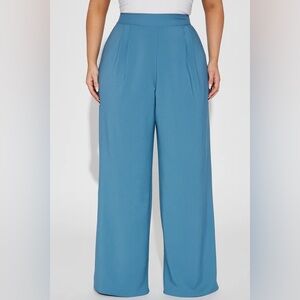 Fashion Nova Blue Wide Leg Pants